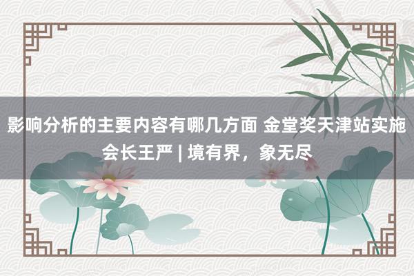 影响分析的主要内容有哪几方面 金堂奖天津站实施会长王严 | 境有界，象无尽