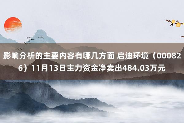 影响分析的主要内容有哪几方面 启迪环境（000826）11月13日主力资金净卖出484.03万元