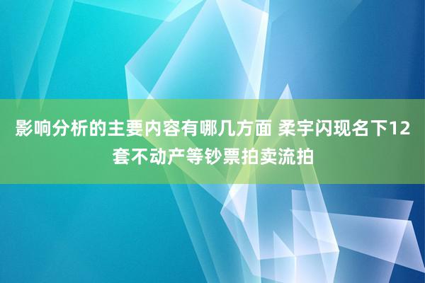 影响分析的主要内容有哪几方面 柔宇闪现名下12套不动产等钞票拍卖流拍