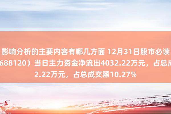 影响分析的主要内容有哪几方面 12月31日股市必读：华海清科（688120）当日主力资金净流出4032.22万元，占总成交额10.27%