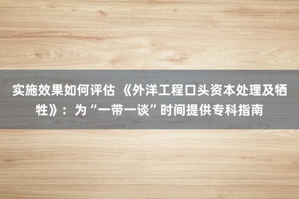 实施效果如何评估 《外洋工程口头资本处理及牺牲》：为“一带一谈”时间提供专科指南