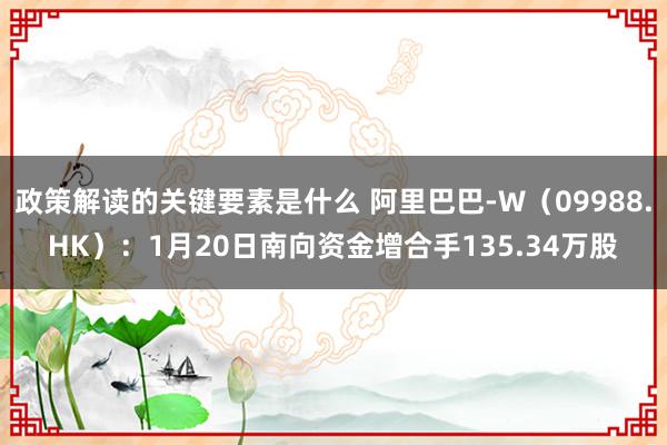 政策解读的关键要素是什么 阿里巴巴-W（09988.HK）：1月20日南向资金增合手135.34万股