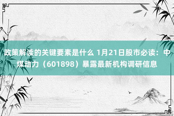 政策解读的关键要素是什么 1月21日股市必读：中煤动力（601898）暴露最新机构调研信息