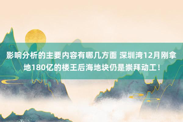 影响分析的主要内容有哪几方面 深圳湾12月刚拿地180亿的楼王后海地块仍是崇拜动工！