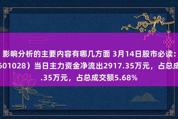 影响分析的主要内容有哪几方面 3月14日股市必读：玉龙股份（601028）当日主力资金净流出2917